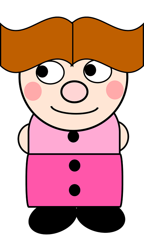 Brown Haired Girl in a Pink Dress