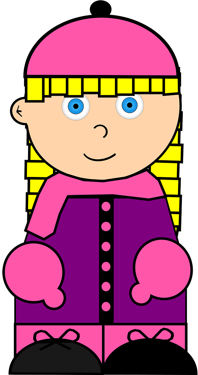 Blond Haired Girl in a Pink Coat and Hat