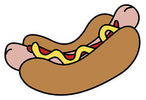 Hotdog in a Bun with Ketchup and Mustard