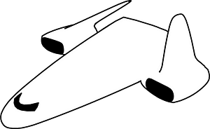 Spaceship - Black and White