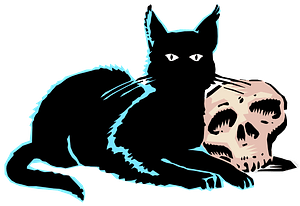 Black Cat and Skull