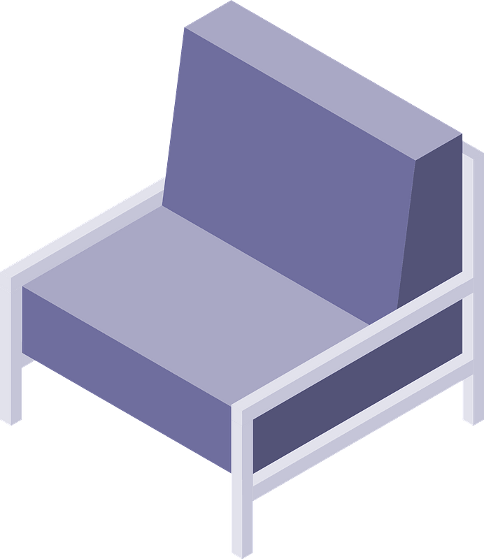 Metal Framed Blue Chair