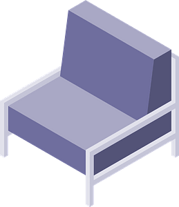 Metal Framed Blue Chair