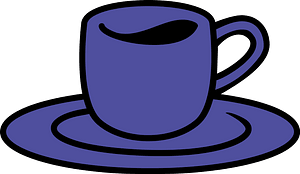 Blue Coffee Cup and Saucer