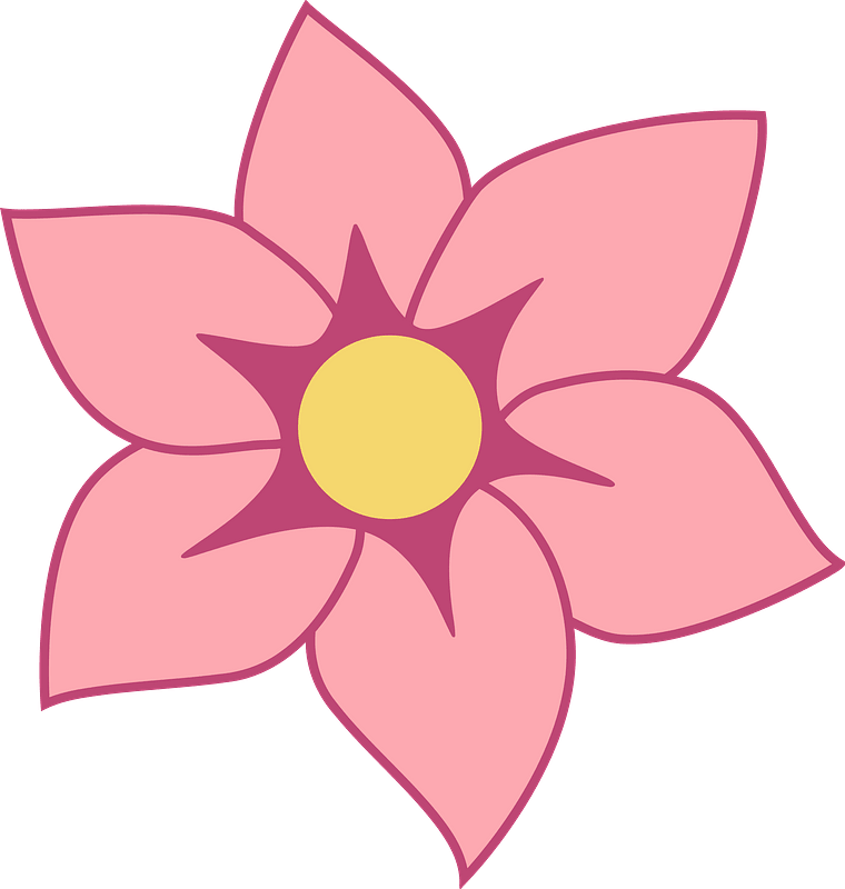Pink Flower with Yellow Center
