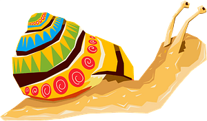 Snail with Middle Eastern Pattern Shell