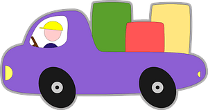 Purple Bubble Pickup Truck
