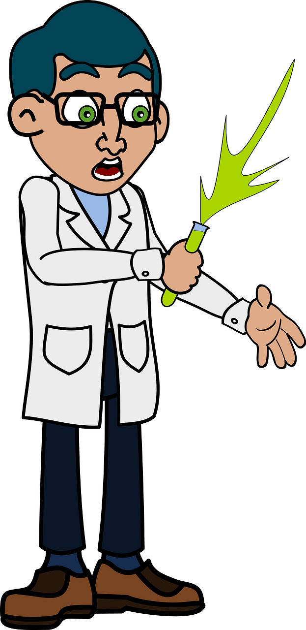 Scientist and Bad Experiment Reaction
