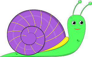 Green Snail with Purple Shell