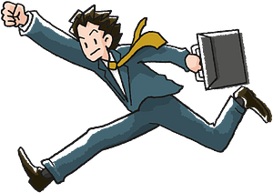 Businessman with a Briefcase Running