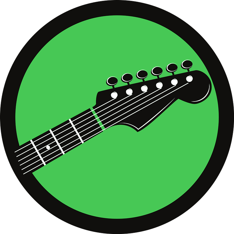 Green Circle around a Guitar Fret