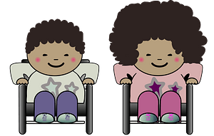 Boy and Girl in Wheelchairs