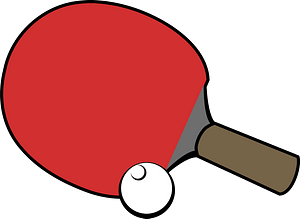 Table tennis paddle and ball