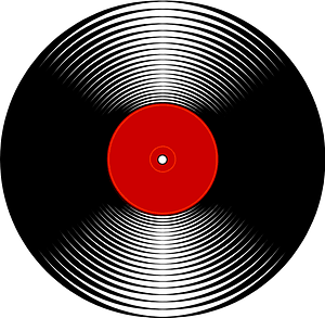 Vinyl LP Record with Red Center