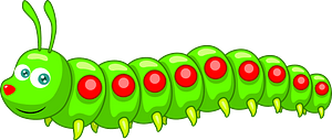 Green Caterpillar with Red Spots