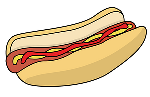Hotdog in a Bun with Ketchup and Mustard