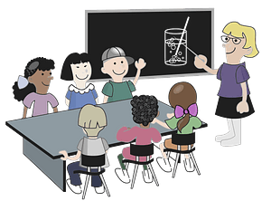 Teacher and Students in a Classroom 