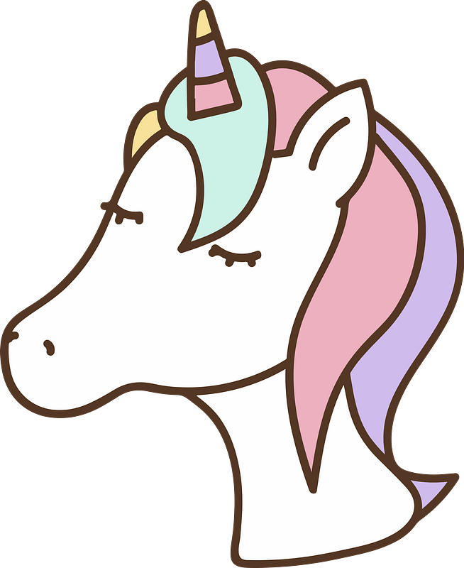 Rainbow Unicorn Head