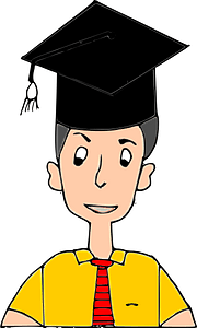 Male Graduate in a Yellow Shirt Wearing a Black Mortarboard