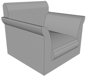 Square Gray Living Room Armchair