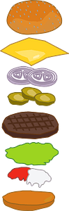 Layers of a Cheeseburger Sandwich
