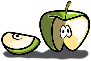 Green Apple with a Face