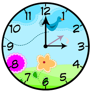 Colorful Outdoor Scene on Clock Face