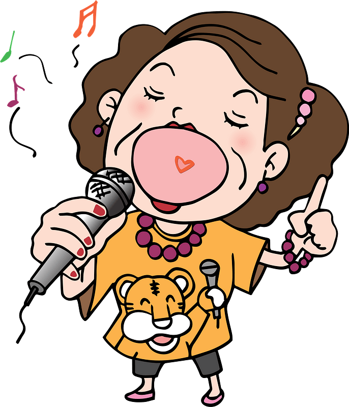 Woman Singing at Karaoke