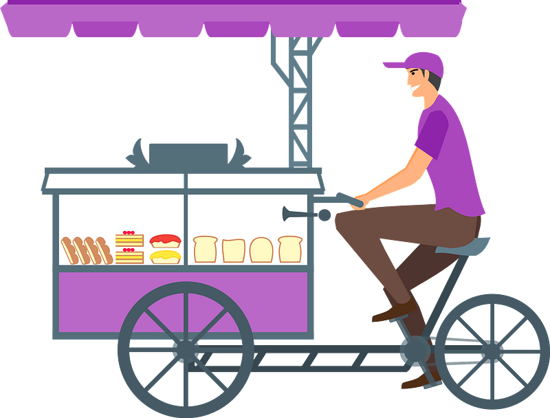 Bread Seller with Advanced Cycle Cart