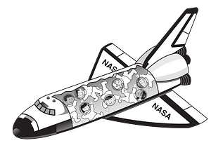 Zero Gravity in Space Shuttle - Black and White