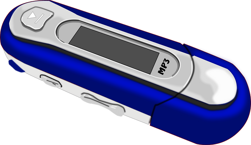 A Blue Old Style Mp3 Player