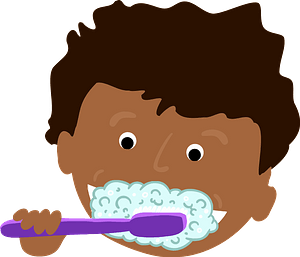 African Kid Brushing Teeth