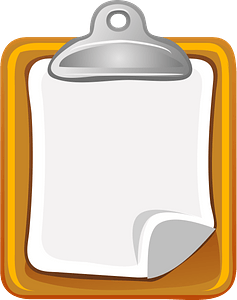 Clipboard and paper