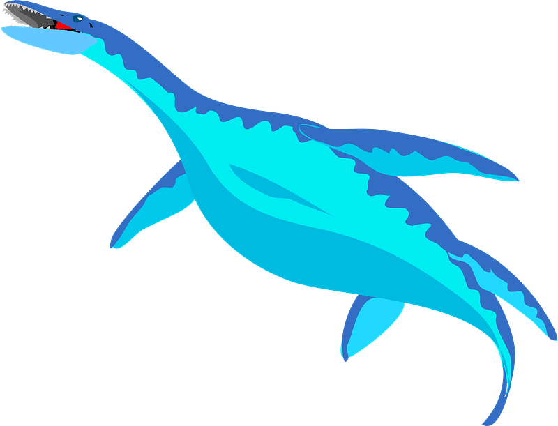 Swimming Blue Dinosaur