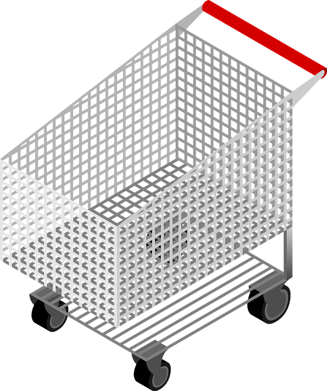 Isometric Shopping Cart Empty