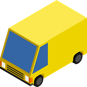 Isometric Yellow Van