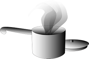 Pot with Lid - Black and White