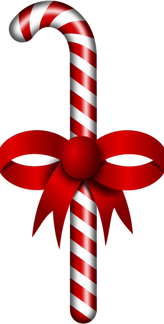 Candy Cane with a Red Bow