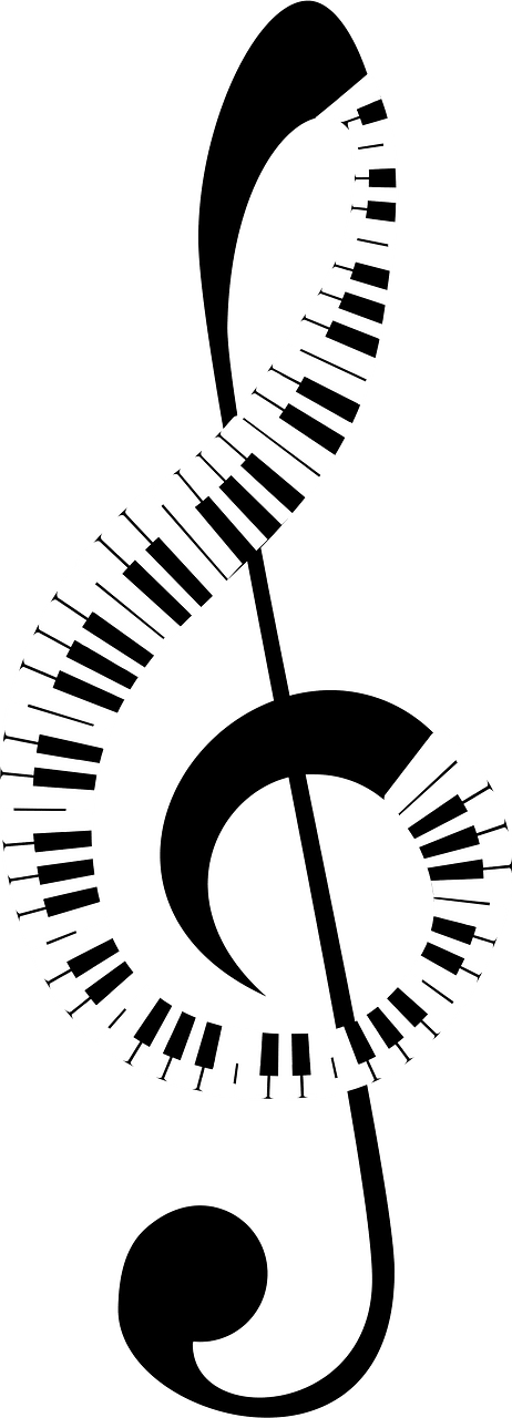 Clef Keyboard Recreation - Black and White
