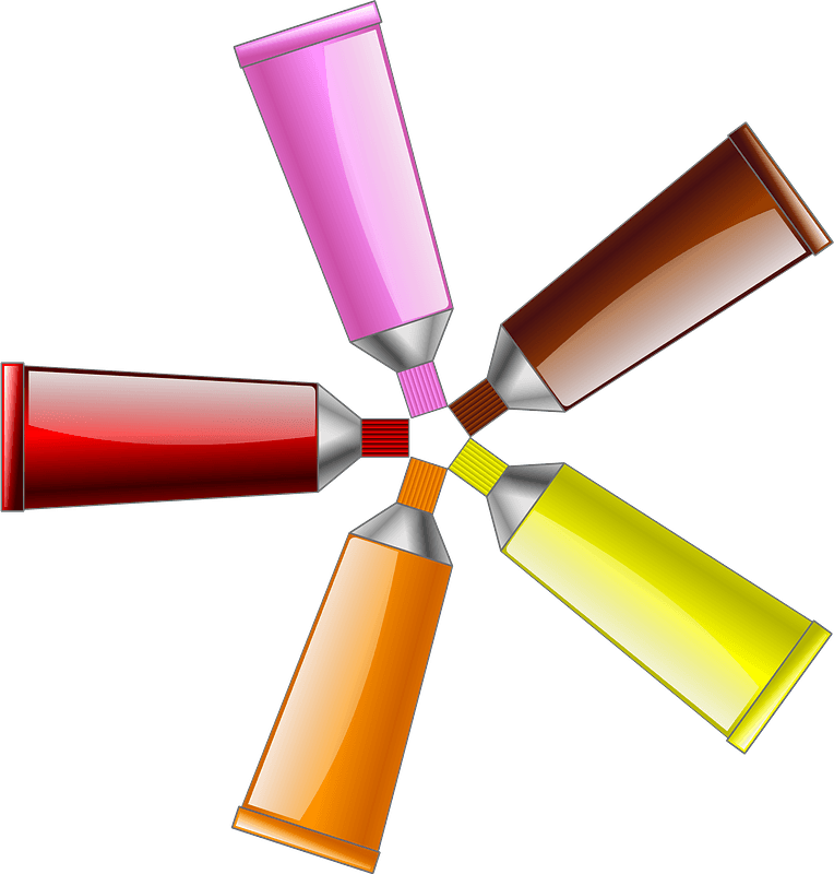 Color Tubes - Red, Orange, Yellow, Brown, and Pink