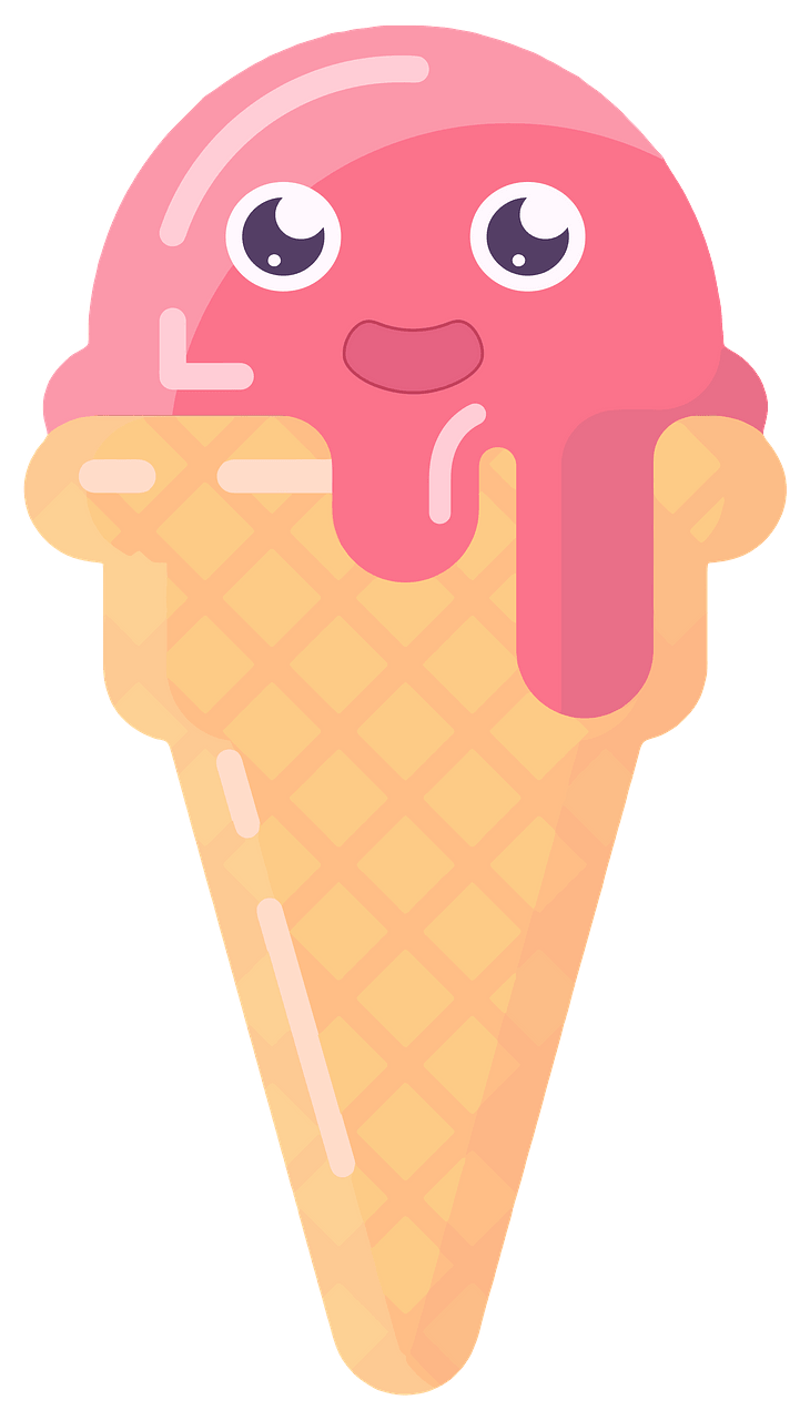 Cute Anthropomorphic Ice Cream Cone