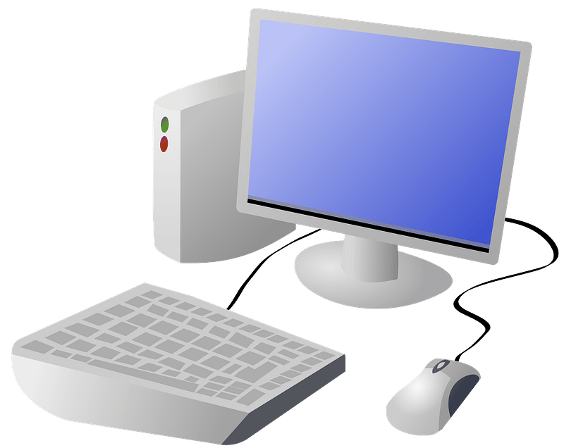 Cartoon Computer and Desktop