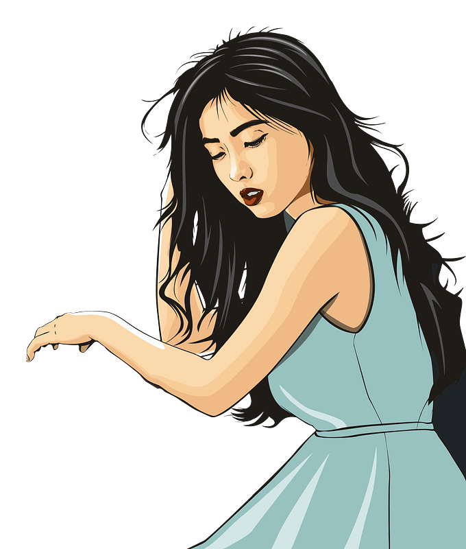 Dark Haired Asian Lady