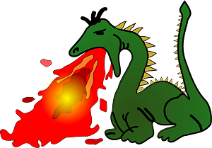 Green Dragon Breathing Fire
