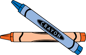 Orange and Blue Crayons