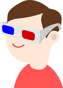 Boy Wearing 3D Glasses