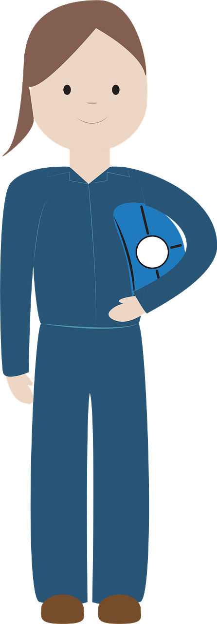 Female Engineer Hat Under the Arm