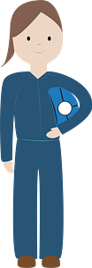 Female Engineer Hat Under the Arm