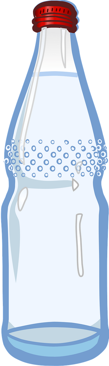 Glass Bottle with a Red Cap