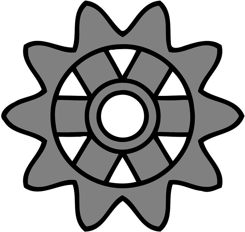 Gears - Center Wide Spokes, Teeth 10